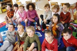 Les bambins du basque à l'école Saint-Joseph. PHOTO M. B. 